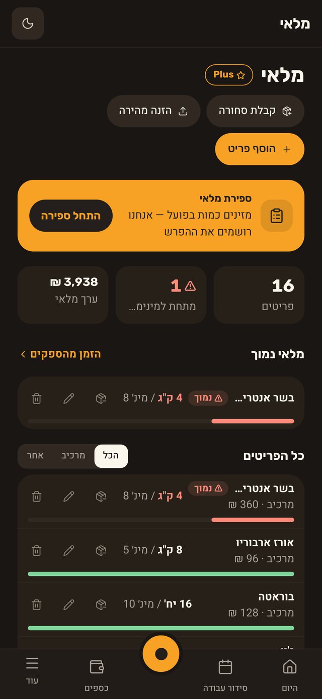ניהול מלאי ב-mise